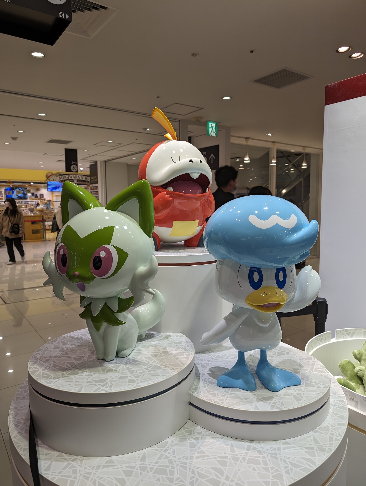 Paldea starters at Pokemon Center Osaka