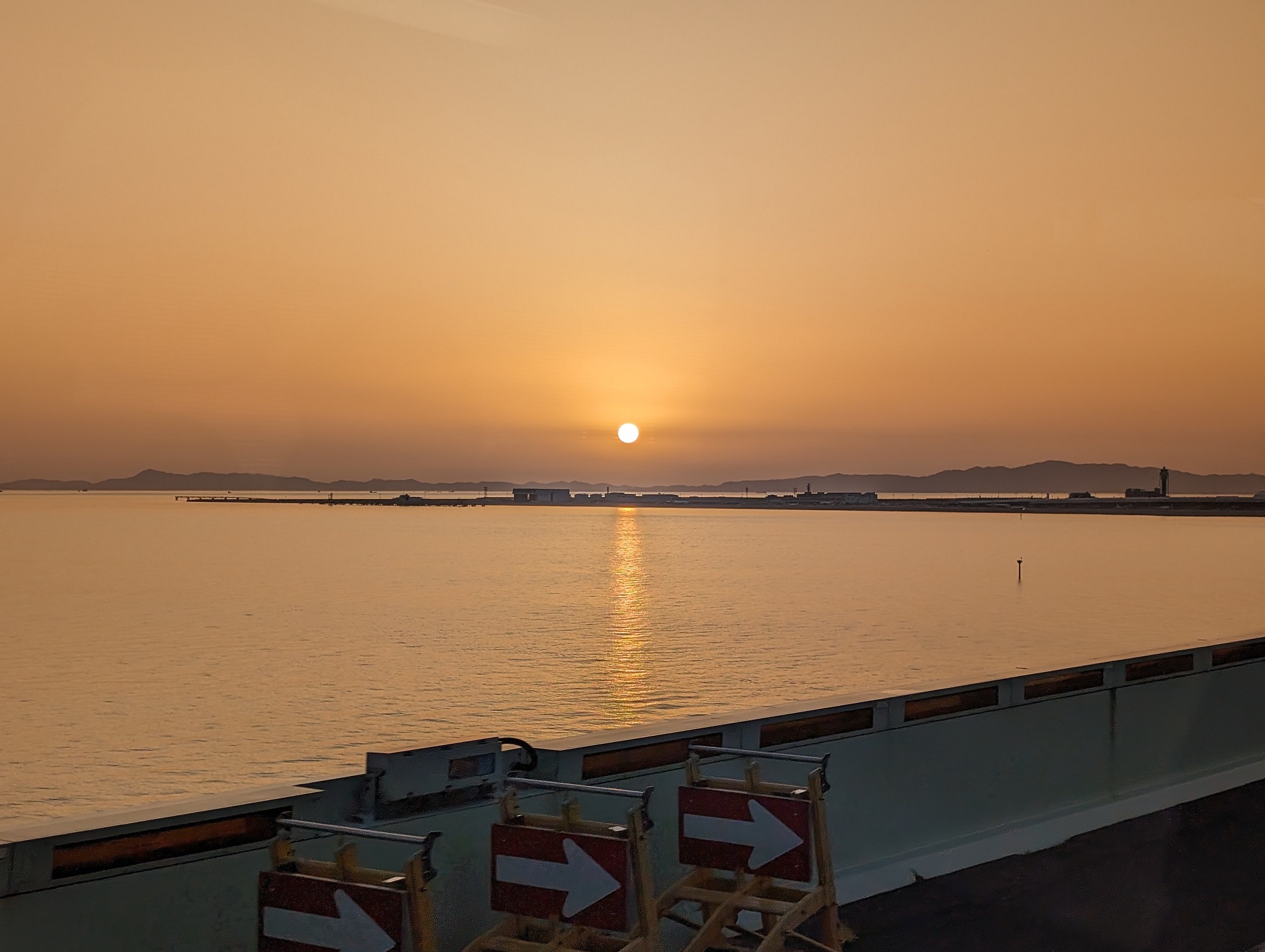 Sunset enroute to Kansai International Airport