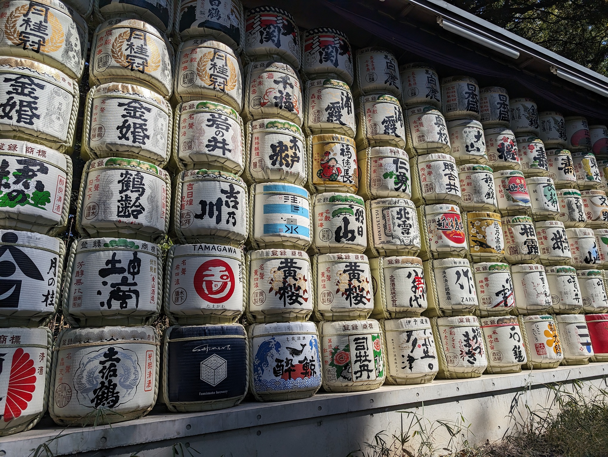 Sake barrels at Meiji Jingu